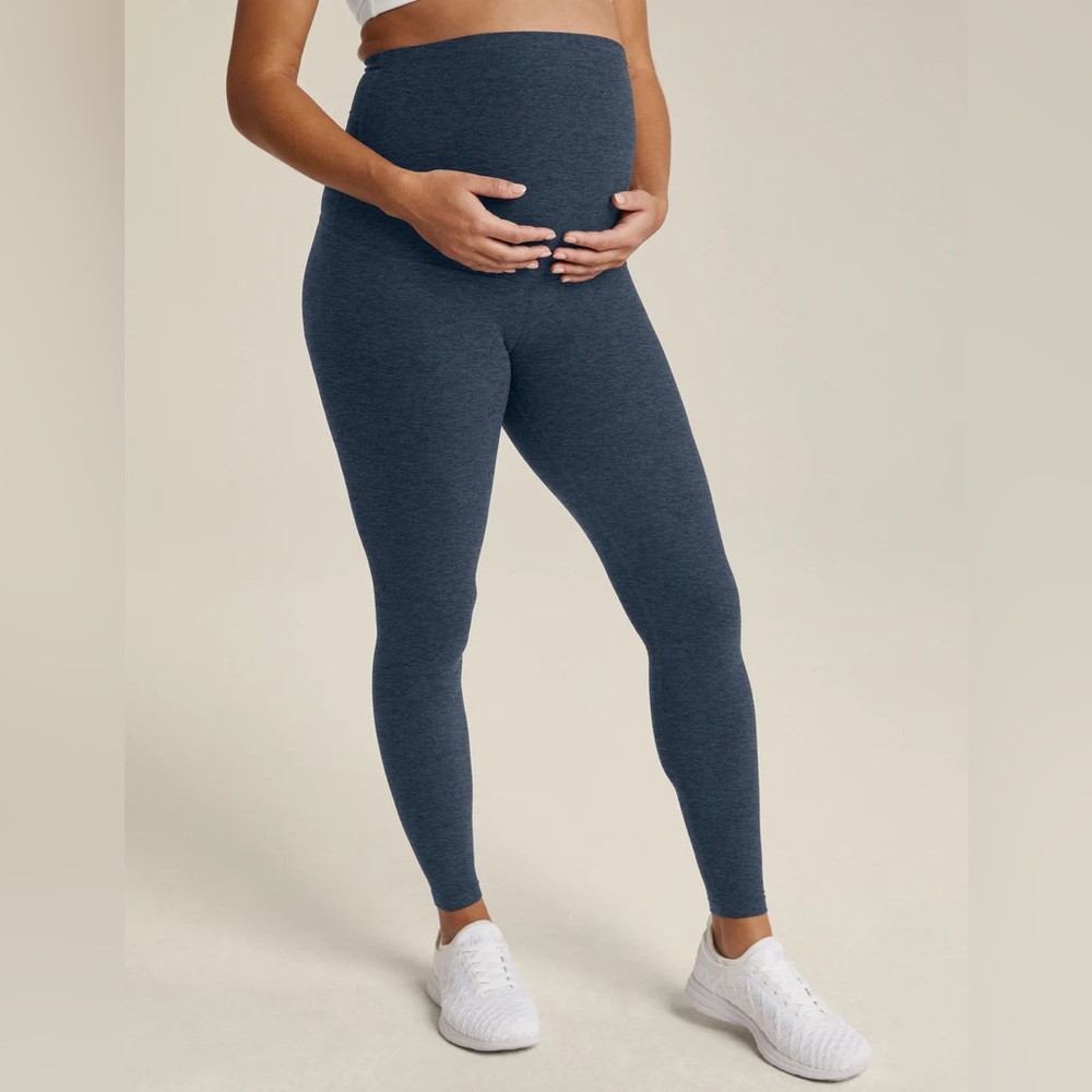 Beyond Yoga - Spacedye Love the Bump Midi Maternity Legging - Nocturnal Navy
